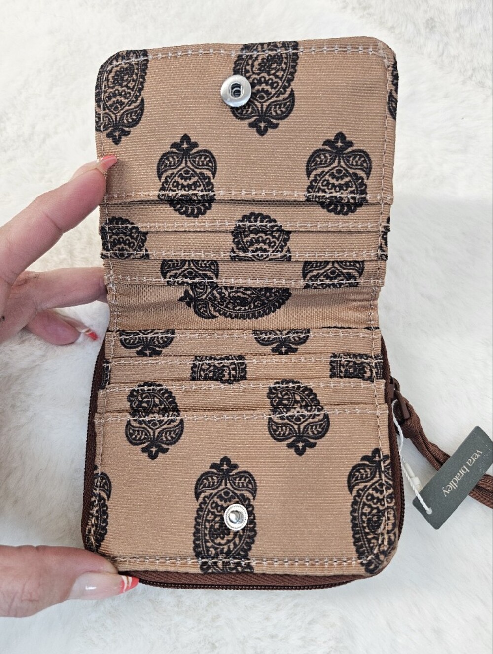 Vera Bradley Cinnamon Brown Zip-Around Wallet - Picture 6 of 7